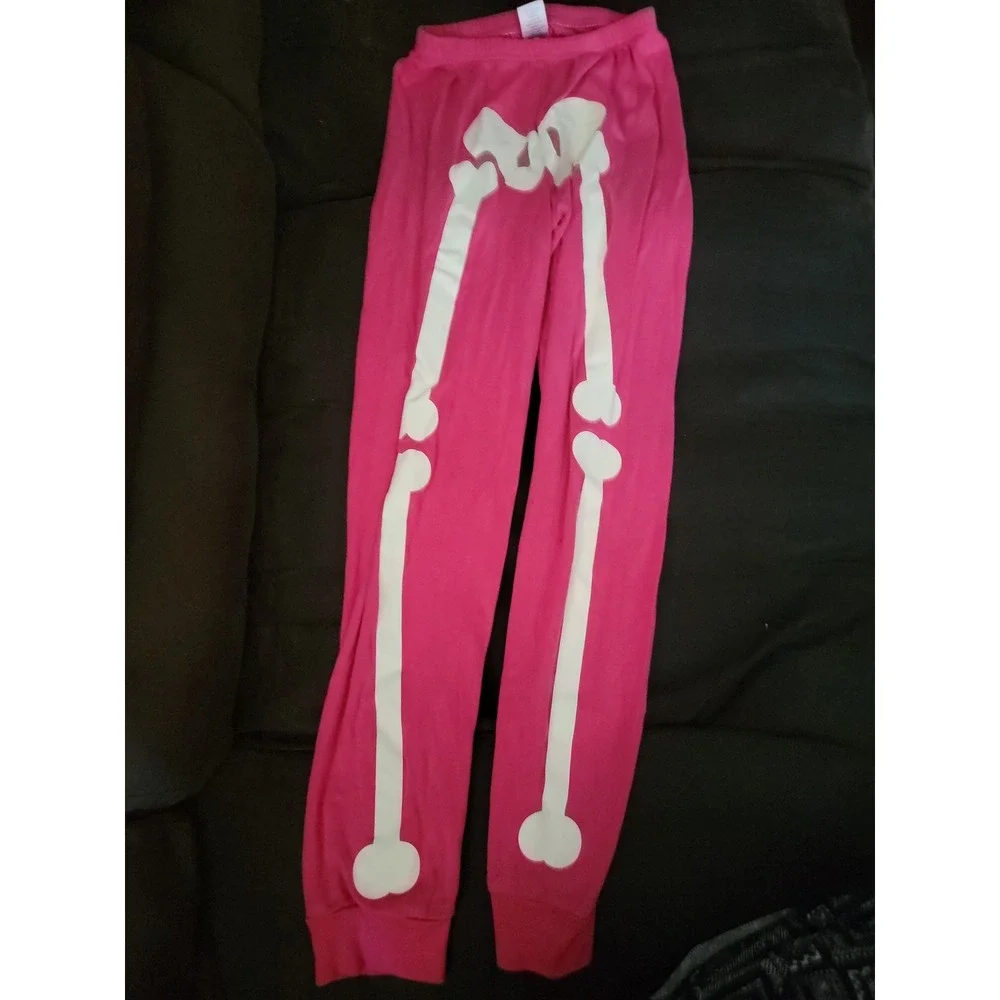 Gymboree pink skeleton pajamas size 10 Halloween